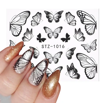 1 KOM. Roza-Ljubičaste Leptire Za nokte, Manikura Naljepnice Naljepnice 3D Proljeće Ljeto Tema Cvijeće Klizač za nokte Dekor Dekoracija