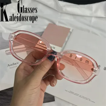 2021 Modni ovalne naočale Za žene Luksuzni brand Mali Berba Sunčane naočale za muškarce Sivo-smeđe naočale sa staklima ženske Seksualne nijanse UV400