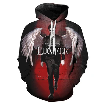 2021 Vruće televizijske serije Lucifer 3D Veste s po cijeloj površini Muška/ženska moda Popularni hoodies Harajuku Hip-hop Veste s пуловерами velike veličine