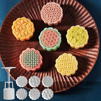 2022 Plastični kalup za Lunarne torte u japanskom stilu, Oblik linije Pruge, Pečati, Kalupe za kolačiće, Oblik za pečenje DIY, Pribor za sredine jeseni