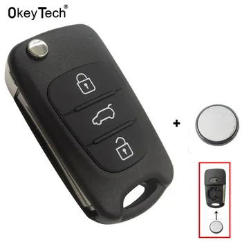 3-tipke flip-ključ Preklopna torbica za ključ za automobil kia sportage picanto 3 rio k2 K5 cerato ceed soul za Hyundai s litij baterija