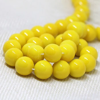 4 6 8 10 12 14 mm limun-žuta boja za pečenje stakla žute cijele slobodne zrna visoke kvalitete trendi ženski nakit diy 15 inča B1631