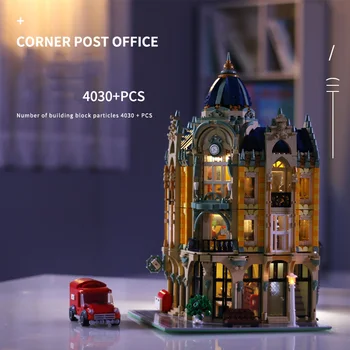 4030 kom.+ Kut gledanja ulice Gradivni Blokovi DIY Arhitektura Kompatibilne Gradska pošta Cigle Dječje Igračke Za Božićni dar