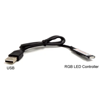 5 U USB LED RGB RF Daljinski Upravljač 17 tipki, Mini kit Crni Kabel Za USB RGB Led traka Led trake rasvjeta