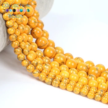 6 8 10 mm Prirodni Kamen Žuto Zlato Žica Tirkiz Okrugle Perle Za Izradu Nakita Diy Ogrlica Narukvica Ručno Pribor