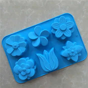 6 Šupljine Različitih Oblika u obliku cvijeta Silikonska Forma za tortu kalup za sapun Ručne izrade XG137