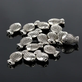 7x10 mm Riba Tibetanski Srebro Razuporne Perle DIY Perle za izradu nakita Masivni Europske perle 100 kom./lot