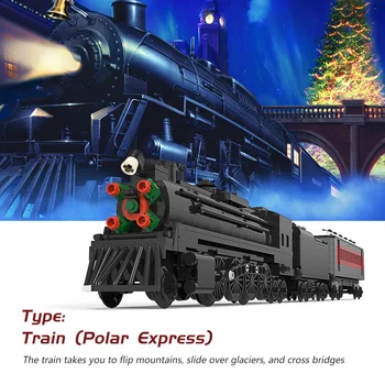 984 kom. Buildmoc Zima Božić Tema Scena Serije Polar Express Vlak Građevinski Blokovi i Cigle Igračke za Djevojčice i Dječake Božićni poklon