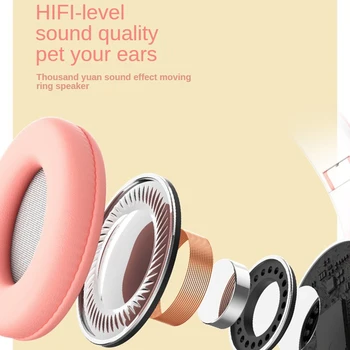 Bežična Bluetooth Slušalice Trepće LED Slatka Mačka Uši Slušalice s Mikrofonom Za Djevojčice Stereo Glazbe Slušalice Za djecu Poklon