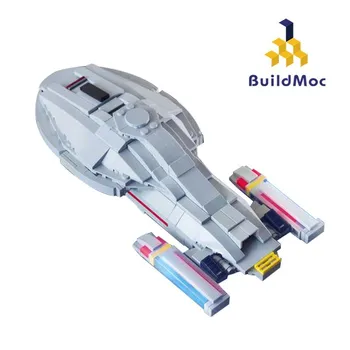 BuildMoc Tehnička Model zvjezdanog broda Gradivni blokovi Star trek Voyager Skupština Cigle djeca Obrazovne igračke DIY rođendan Darove za dječaka
