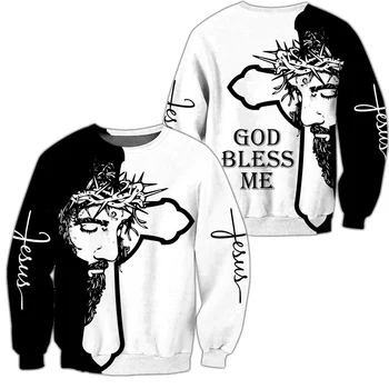 CLOOCL Kršćanski Katolički Isus je Lijepa majica sa 3D ispis Casual majica dugi rukav Harajuku s okruglog izreza Top дропшиппинг