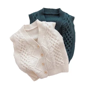 Džemper za male dječake i djevojčice bez rukava sa V-neck, Pletene džemper, Prsluk Dječje proljeće-jesen odjeća Dječji pletene prsluk, Džemper, prsluk