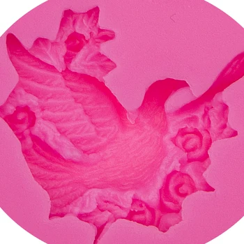 Gnijezdo Mirovni golub s cvijetom Silikonska forma za помадки za proizvodnju silikonskih traka za pečenje Silikonska Forma za sapun F0577