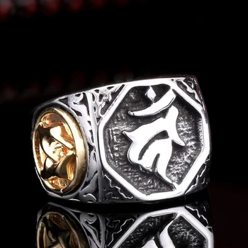 Gospodo Vintage Prsten Sanskrtu Prsten Od Nehrđajućeg Čelika Fancy Večernji Poklon Nakit Pribor Prsten za kutni Besplatna Dostava