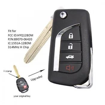 Keyecu Modernizirana Daljinski Ključ Od Automobila- 2+1/ 3 Tipke i 314 Mhz i Čip H/ G Advanced - PRIVJESAK za Toyota RAV4 Prius C/V 2013 2016