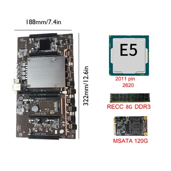 Kit matične ploče BTC X79 Miner 5 PCI Utora-E3.0 GPU E5-2620 Procesor 4/8 G DDR3 128 G SSD s Odabranim Paketom Šasija Za podršku 3060 GPU