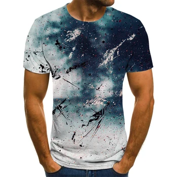 Ljetni Zvijezde kratkih rukava Zabavna majica Noćnog Neba Prostor 3D Odjeća Majica Muška Casual Moda Mladih životna snaga Top Dizajn Majice