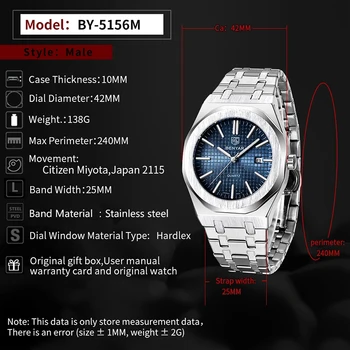 Marke satova BENYAR gospodo kvarcni satovi luksuzni modni jednostavne vodootporni sjajni sat sa čeličnim remenom mens watch