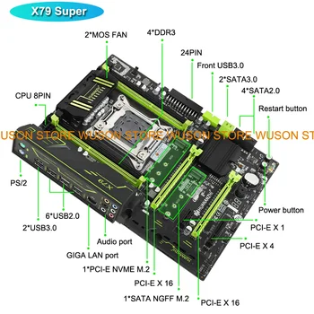 Matična ploča HUANANZHI X79 Kombinirana s dva utora M. 2 SSD Procesor Intel Xeon E5 2690 2,9 Ghz Veliki Brand, RAM 32 G 4*8 G REG ECC Sastavljanje računala