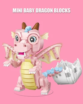 Mini-Building Blocks Dragon Baby Animal/Slatka/Igračke Za Djevojčice Za Djecu Skupština Diy Edukativne Igračke Model Darove Brinquedos