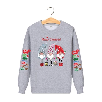Nova jesensko-zimska muška i ženska Božićno košulja s uzorkom Pahulje Djeda Mraza s dugim rukavima i okruglog izreza s trendi po cijeloj površini