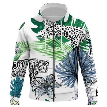 Nove Životinje u džungli 3D Print majica s kapuljačom Za muškarce/žene Casual i udobne Harajuku Proljeće i jesen Nove veste na munje