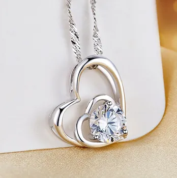 Novi dizajn ogrlica od 925 sterling srebra AAA cirkon ametist privjesak ogrlica poklon ženi za rođendan