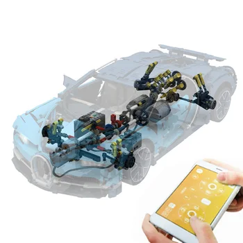 NOVI update retrofit Kit Bugatti Bluetooth Verzija aplikacije RC 4-kanalni litij baterija Sbrick MOC Građevinski Blokovi i Cigle DIY Igračke