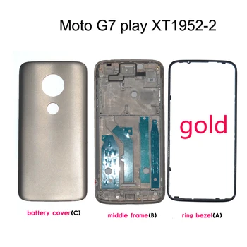 Originalni za Motorola Moto G7 play XT1952-2 LCD zaslon Prosječna okvir s kružnom okvirom s stražnji poklopac pretinca za baterije Telo Kompletan Popravak, rezervni dijelovi