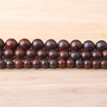 Perle od prirodnih Кровавика 6-12 mm Od prirodnih Poliranog Crvenog Dragog kamena Okrugle Perle za izradu nakita DIY Narukvice i Ogrlice Mala