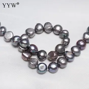 Perle od slatkovodnih bisera Klase 9-10 mm Siva Kultivirani Krumpir Bisera Prirodne Perle DIY Za izradu nakita 15-inčni nit u rasutom stanju