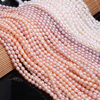 Prekrasan je Prirodni Slatkovodni Biseri Ovalnog Oblika Perle za Izradu Nakita DIY Narukvica i Ogrlica Veličine 4-5 mm