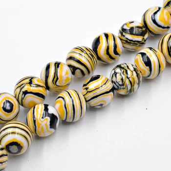 Prirodni Žuti Malahit Jaspis Slobodan Kamen Okrugle Perle za Izradu Nakita DIY Narukvica-čuvar 15