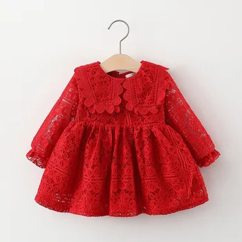 Proljeće i Jesen Dječja haljina za djevojčice 1. rođendan Princeza Čipkan haljina odjeća za bebe za bebe Odjeća za djevojčice Vestidos