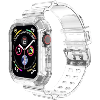 Prozirni Guma Silikon remen za Apple Watch Series 6 5 4 3 2 SE Remen 40 mm 44 mm za iwatch 5 4 3 Vodootporan Remen 38 mm 42 mm