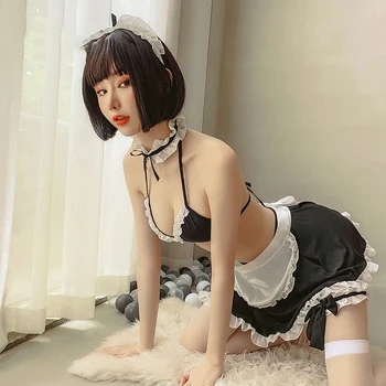 Seksi Donje rublje Slatka Odijelo Sobarica Cosplay Odijelo Anime Lolita Komplet Uniforma Napast Kostime za role-playing igara Disfraz Mujer