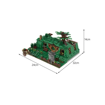 Srednjovjekovna Koliba u Džungli Torba MOC Kreativna Gradivni Blokovi Model Igračke Za djecu, Dječje Božićne darove Skup Obrazovnih blokova