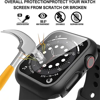 Staklo+Poklopac za Apple Watch 7 Torbica 45 mm 41 mm Zaštitna ljuska iwatch Serije S7 branik+Zaslon za Apple Watch 7 45 mm pribor