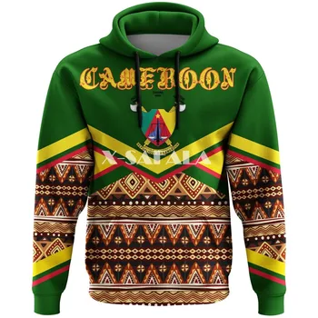 Zemlja ljubavi Kamerun 3D print Proljeće i Jesen Majica s kapuljačom Za muškarce i žene Harajuku odjeća pulover zip Majica Svakodnevni unisex-1
