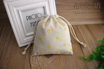 Žuti Daisy s po cijeloj površini Lana Poklon torbica za nakit 8x10 cm 9x12 cm 11x14 cm 13x17 cm pakiranje 50 partijske конфетных torbe za tenis rukomet