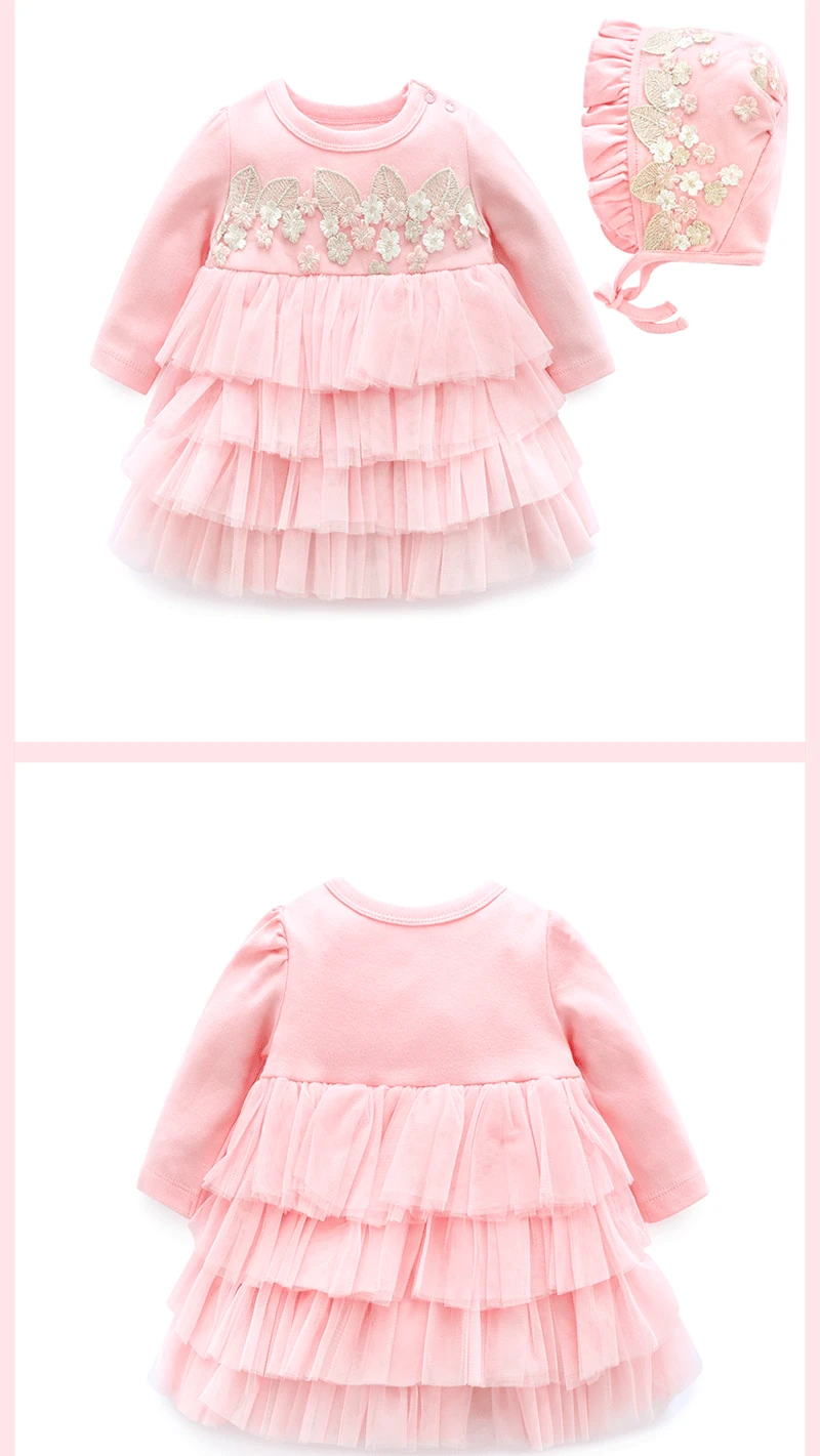 2021 proljeće haljina Dječja odjeća za novorođenčad Haljine + kapica 1-og rođendana Dječje haljine za djevojčice vjenčanice Princeze Dječje haljine serija 3
