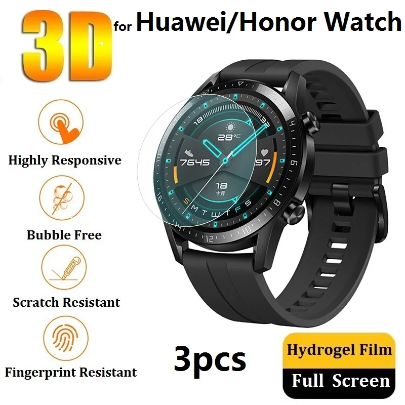 3D Full screen protector za Huawei Watch GT 2 Pro 2e Fit Honor Watch ES GS Pro Magic 2 46 mm 42 mm (ne staklo) Film Folija Гидрогель 0