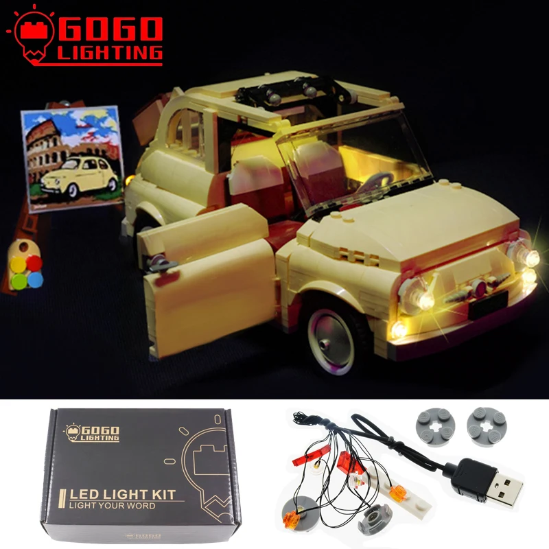 Brand GOGOLIGHTING LED Kit Svjetla Za Lego 10271 Za Fiat Nuova500 Auto Gradivni Blokovi, Komplet Žarulja Igračke(Samo Svjetlo Bez Modela) 2