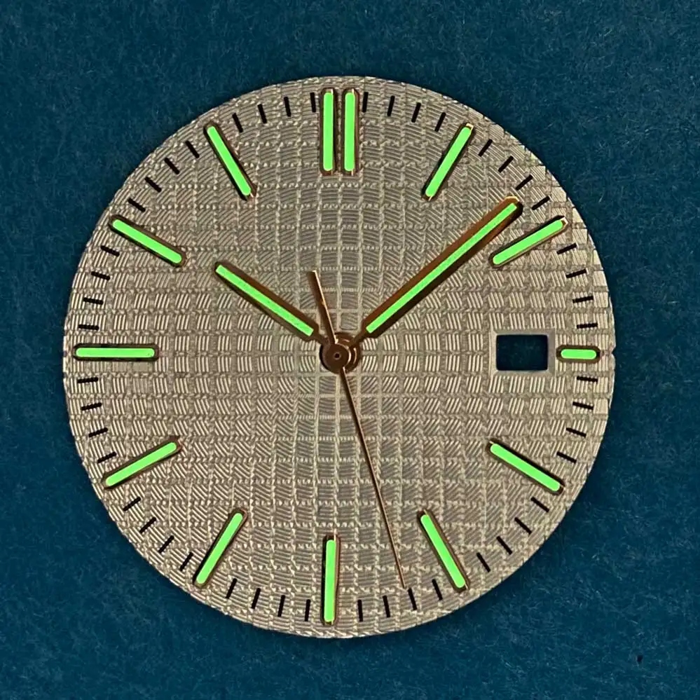 Brojčanik sata 31,8 mm + Kazaljke sata Zelene Svjetleće Pribor sati, pogodan za mehanizam NH35 1
