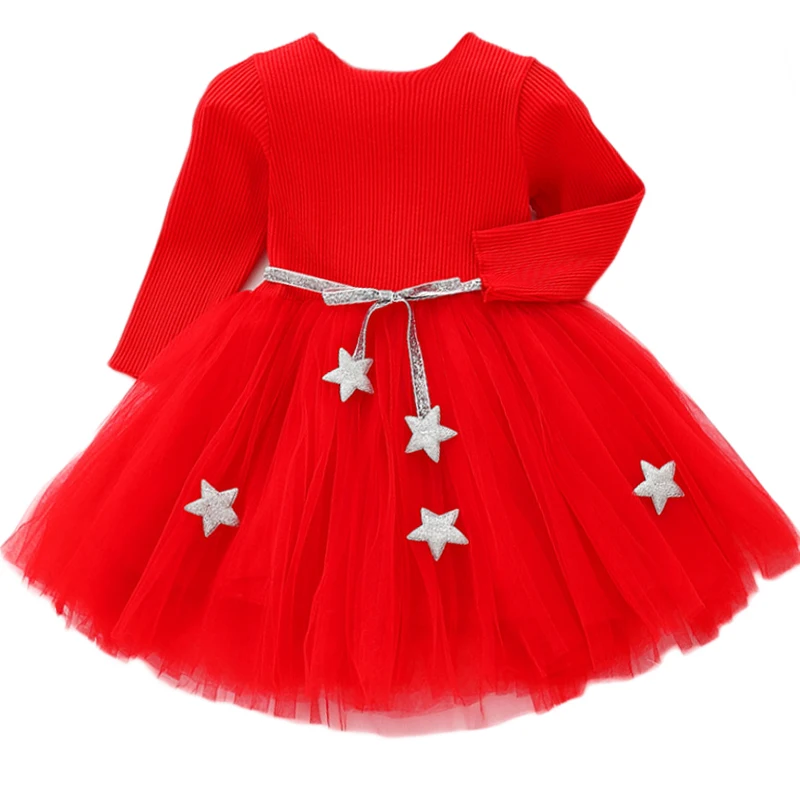 Haljinu-džemper za novorođene djevojčice sa zvijezdom za novorođenčad djevojke Božićni odijelo za djecu Dječje haljine Odjeća Dječja odjeća 4