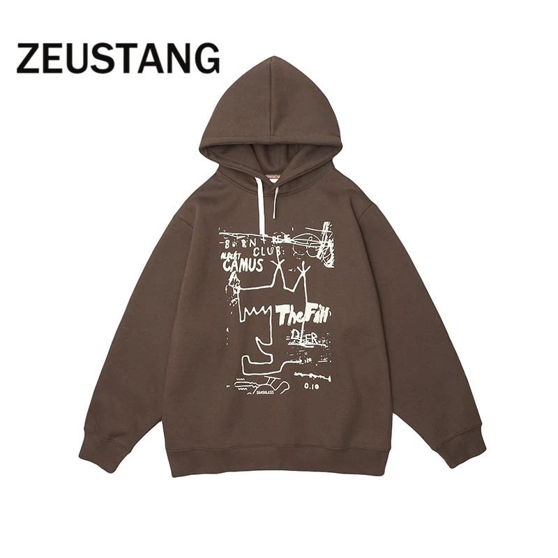 Modni hoodies Zeustang s po cijeloj površini engleskih elemenata Флисовый pulover s kapuljačom Hoodies Ulica odjeća hip-hop Harajuku Svakodnevne besplatne majice 4