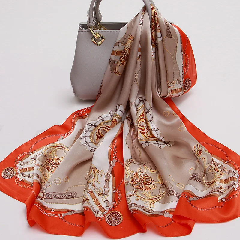 Prirodni svileni Šal za žene 2020 Print od prirodne svile Marama, Marame i oblozi za dame Marame od čistog svile Foulard Femme 1