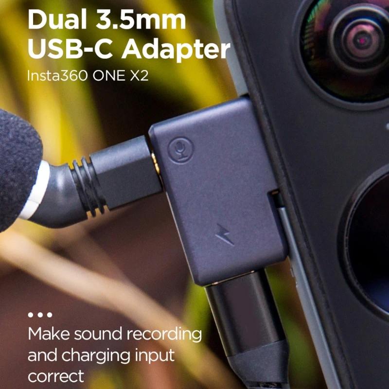 Za Prijenos Mikrofona Insta-360 S JEDNIM USB Priključkom-X2 S Dva Микрофонными Adapterima 0