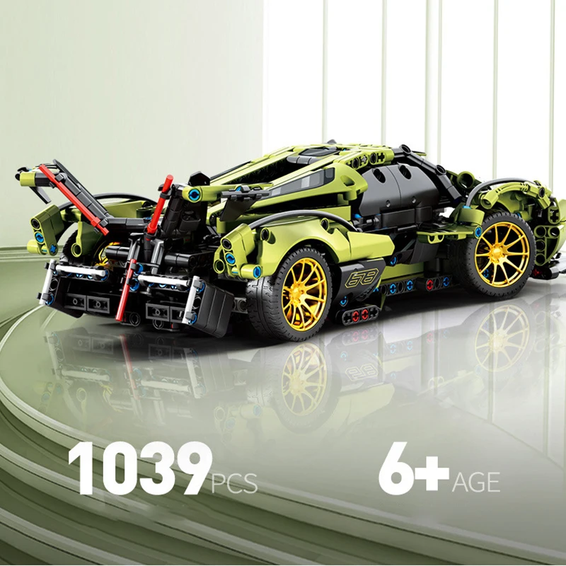 Стоковый Tehnički radio kontrolirani automobil Lamborghini V12 Vision Gran Turismoed Model Cigle MOC Utrke Superautomobil Gradivni Blokovi, Igračke za djecu 0