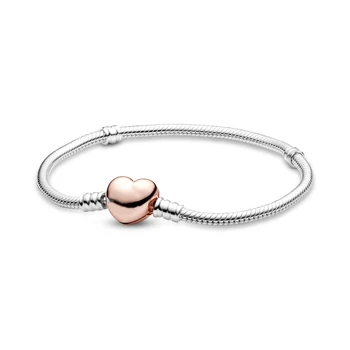 925 sterling srebra pan karat srce logo narukvica shop površina prozirna narukvica odgovara šarm perle narukvica